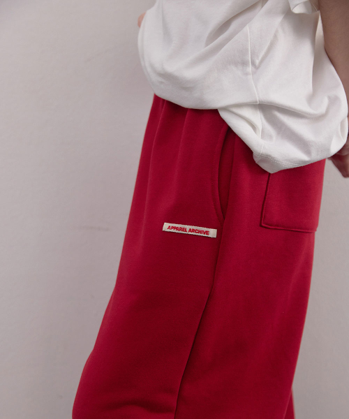 Zest banding wide pants - Red