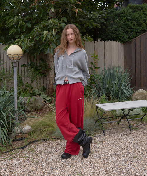 Zest banding wide pants - Red