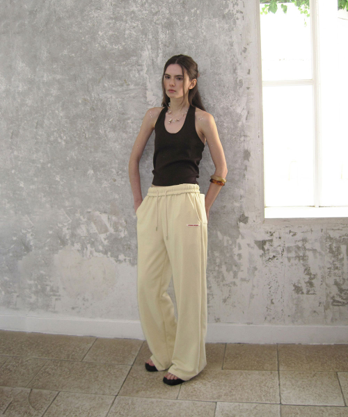 Zest banding wide pants - Vanilla