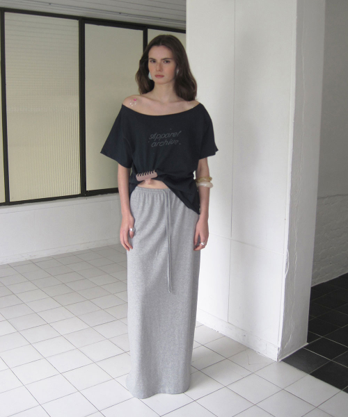 Nova off-shoulder t-shirt - Navy