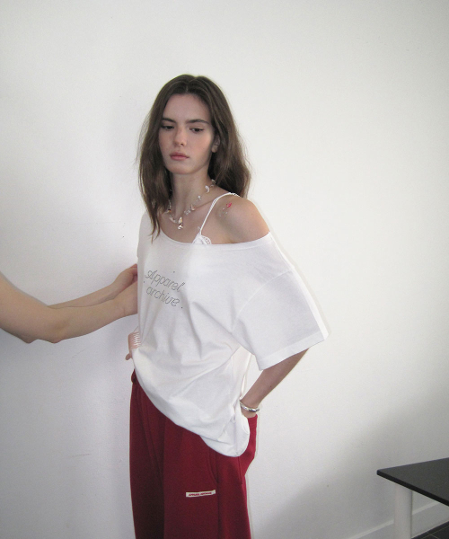 Nova off-shoulder t-shirt - Ivory