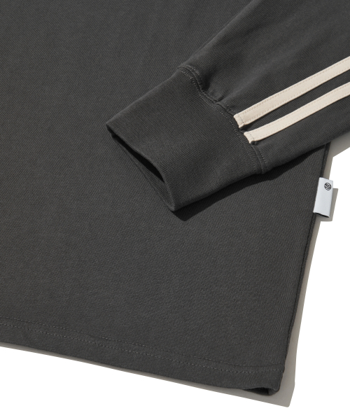 Football Jersey Long Sleeve T-Shirt_Charcoal