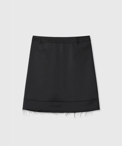 SATIN MIDI SKIRT (BLACK)