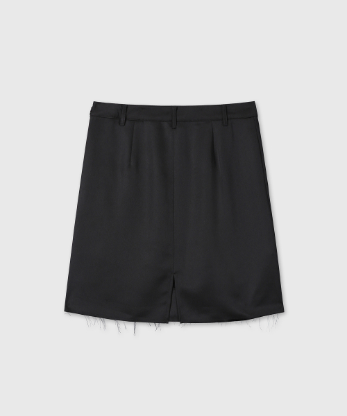 SATIN MIDI SKIRT (BLACK)