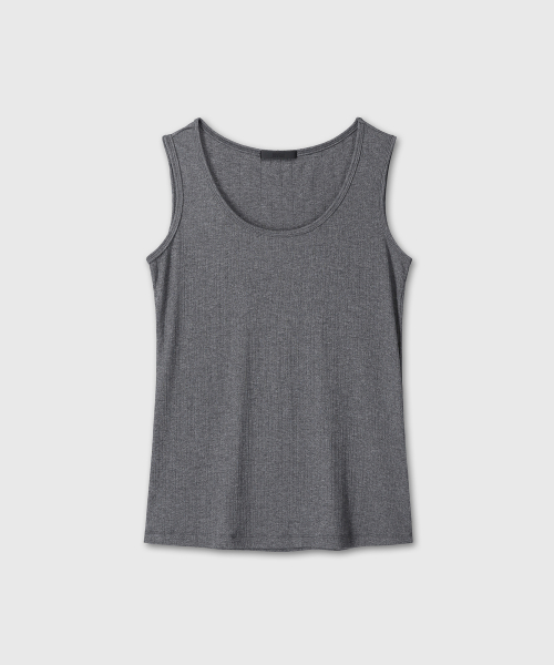 RIBBED SOFT SLEEVELESS (CHARCOAL)