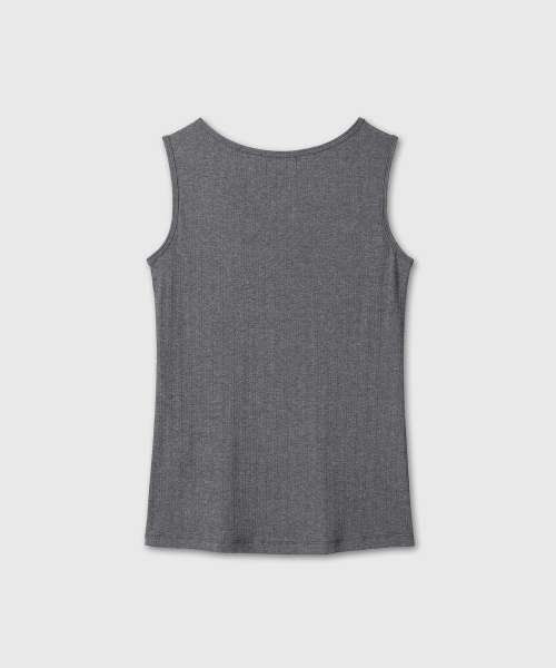 RIBBED SOFT SLEEVELESS (CHARCOAL)