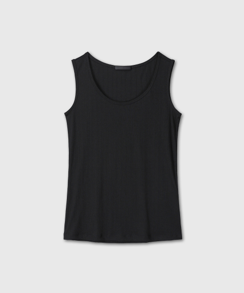 RIBBED SOFT SLEEVELESS (BLACK)