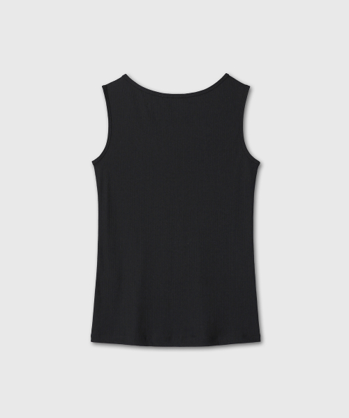 RIBBED SOFT SLEEVELESS (BLACK)