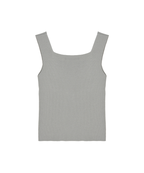SQUARE NECK KNIT SLEEVELESS_LIGHT GRAY