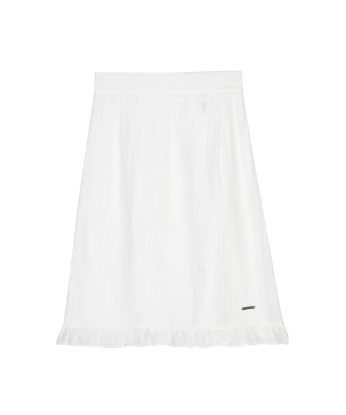 PIN STRIPE FLARE SKIRT_IVORY