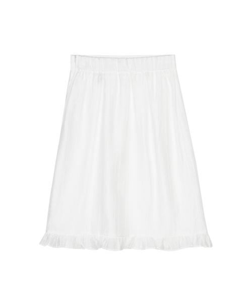 PIN STRIPE FLARE SKIRT_IVORY