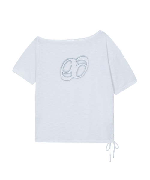 KIKI BOXY SHIRRING TEE / WHITE