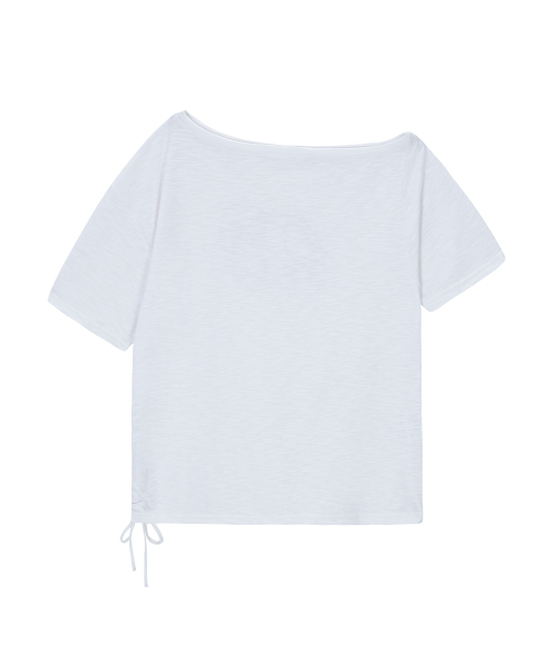 KIKI BOXY SHIRRING TEE / WHITE