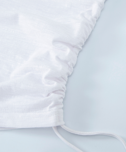 KIKI BOXY SHIRRING TEE / WHITE