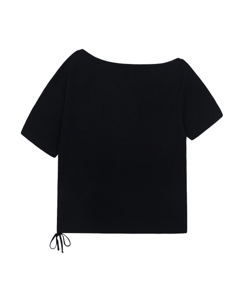 KIKI BOXY SHIRRING TEE / BLACK