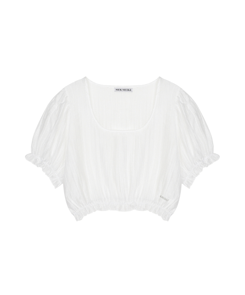 PIN STRIPE PUFF BLOUSE_IVORY