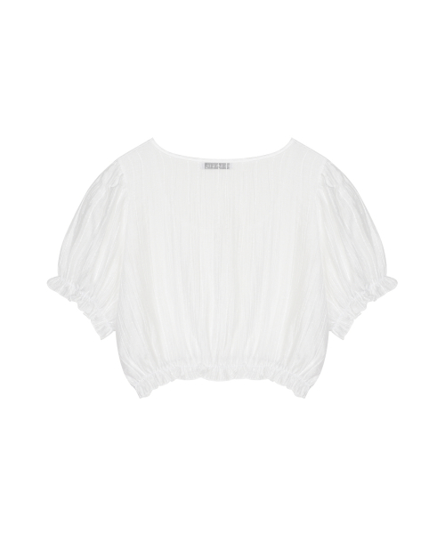PIN STRIPE PUFF BLOUSE_IVORY