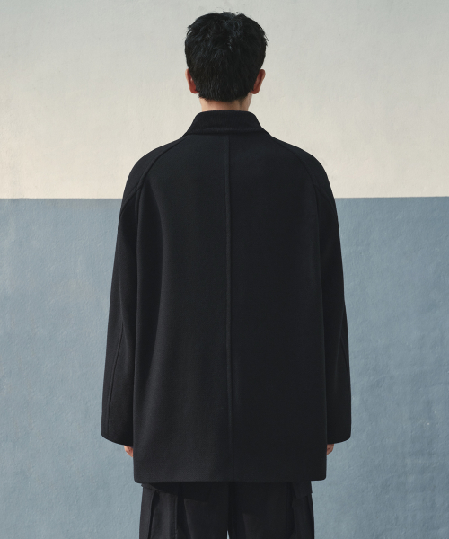 울 블렌드 파이어맨 하프 코트