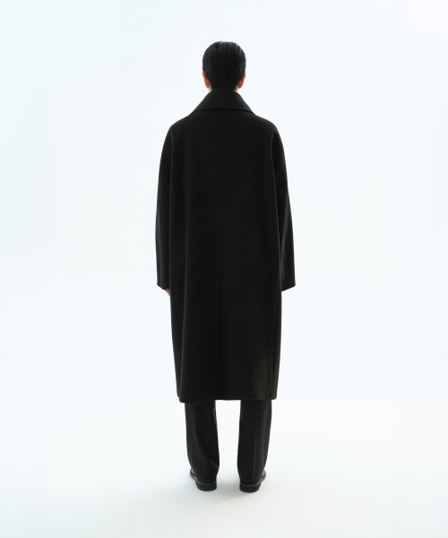 울 블렌드 오버사이즈 퍼넬 넥 코트