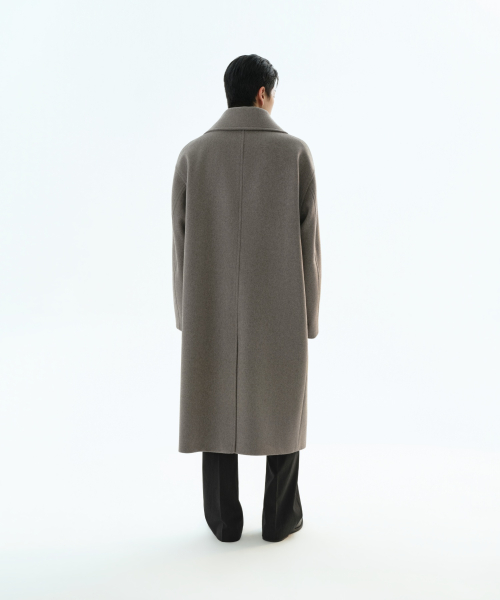 울 블렌드 오버사이즈 퍼넬 넥 코트