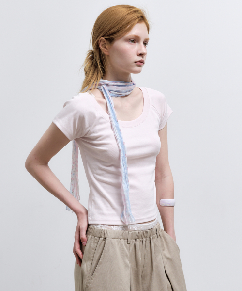 RAGLAN SCOOP NECK TOP_PINK