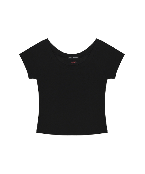 RAGLAN SCOOP NECK TOP_BLACK