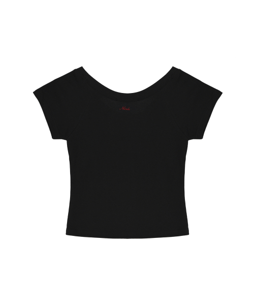RAGLAN SCOOP NECK TOP_BLACK