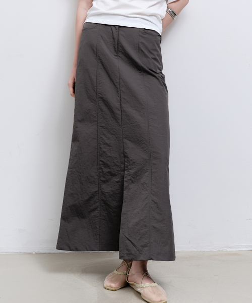 PANEL LONG SKIRT_CHARCOAL