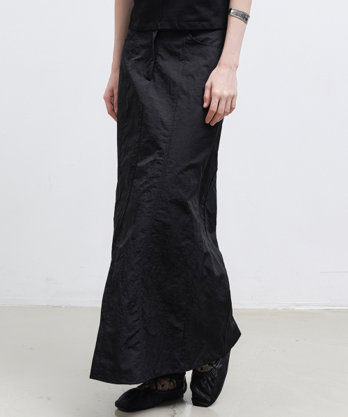 PANEL LONG SKIRT_BLACK