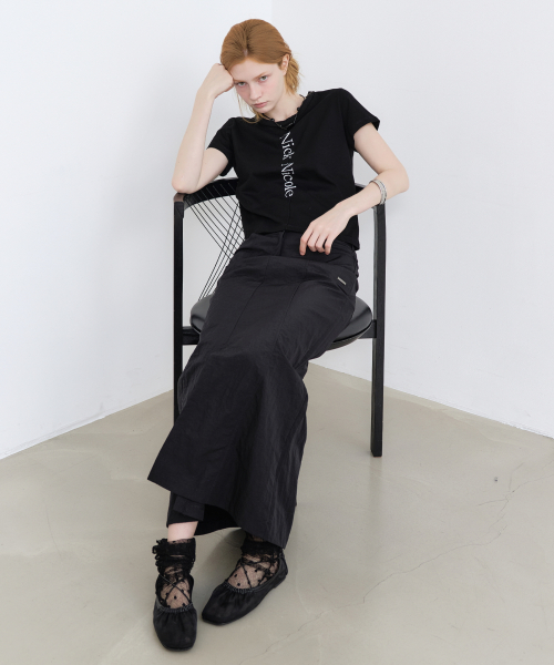 PANEL LONG SKIRT_BLACK