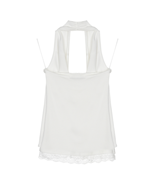 LAYERD DRAPE HALTER TOP_IVORY