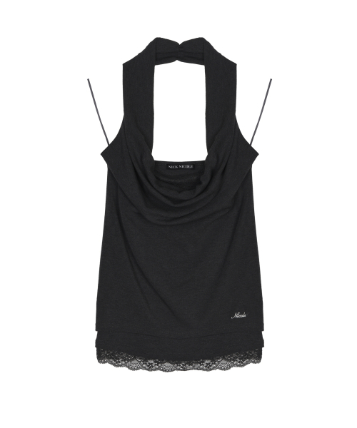 LAYERD DRAPE HALTER TOP_BLACK