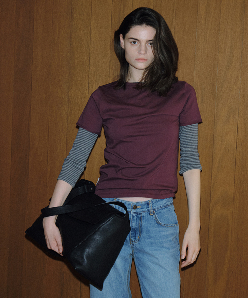 Cutting Round Tee_Dark Berry