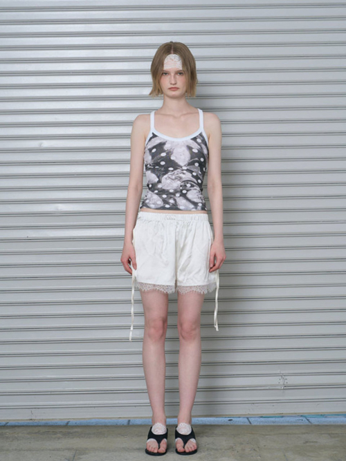 STRAP POINT SATIN PANTS (CREAM COLOR)