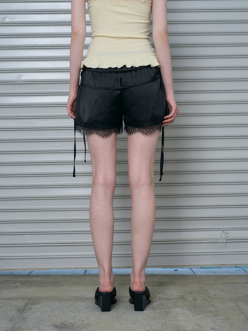 STRAP POINT SATIN PANTS (BLACK COLOR)