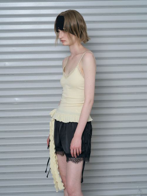 STRAP POINT SATIN PANTS (BLACK COLOR)