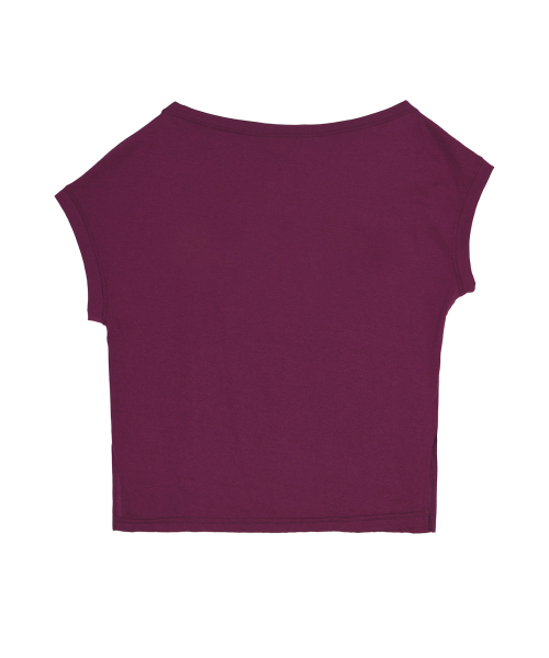 LETTERING OFF SHOULDER TOP_PLUM