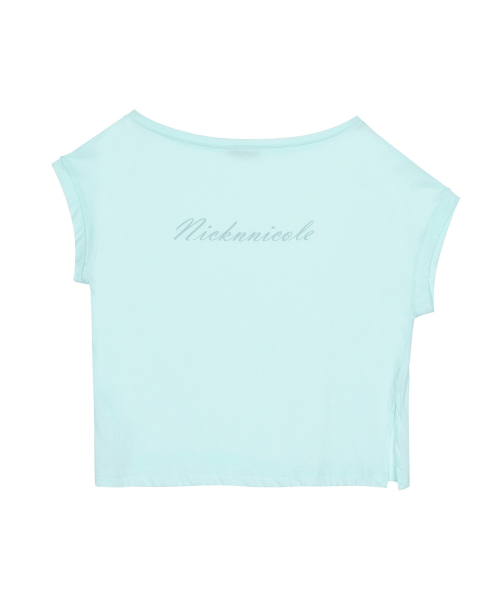 LETTERING OFF SHOULDER TOP_MINT