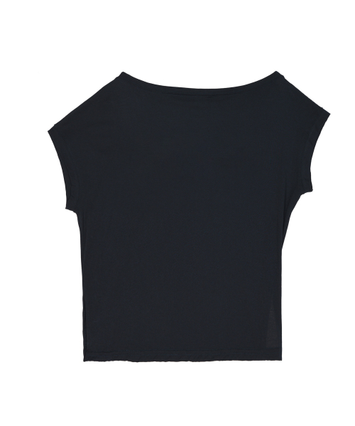 LETTERING OFF SHOULDER TOP_NAVY