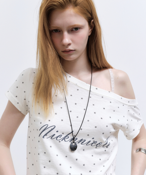 STAR LETTERING OFF SHOULDER TOP_CREAM
