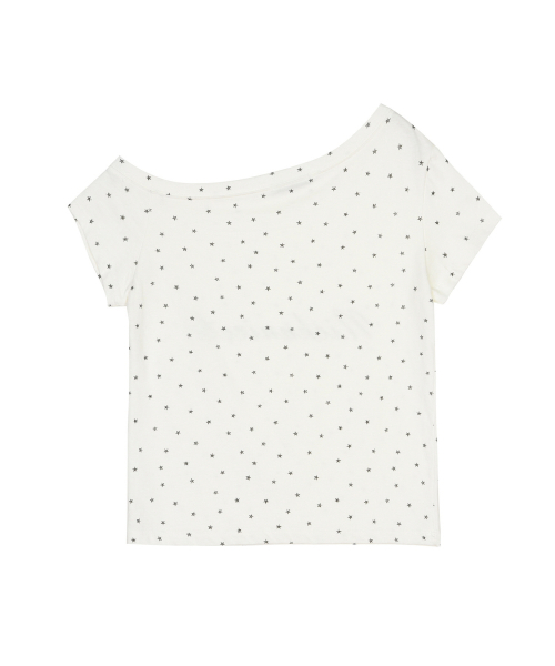 STAR LETTERING OFF SHOULDER TOP_CREAM