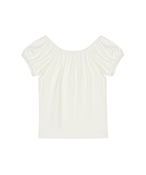 OFF SHOULDER RUFFLE TOP_IVORY