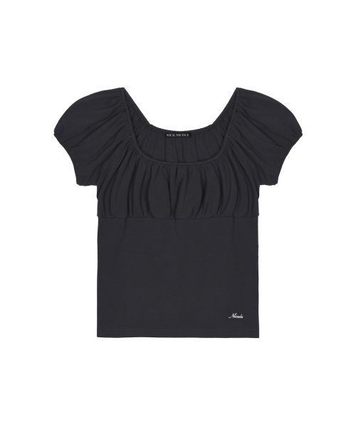 OFF SHOULDER RUFFLE TOP_NAVY
