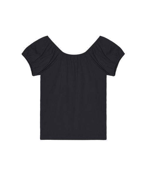 OFF SHOULDER RUFFLE TOP_NAVY