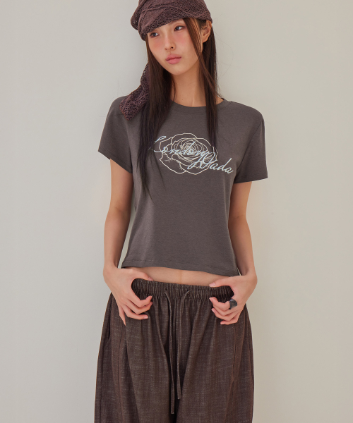Rose Modal T-Shirt, BROWN