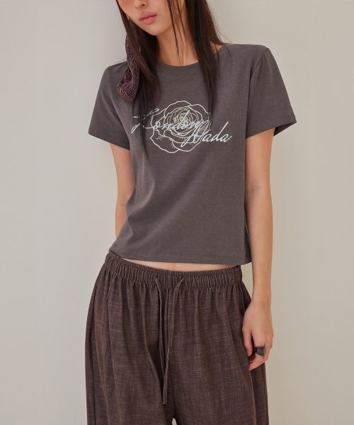 Rose Modal T-Shirt, BROWN