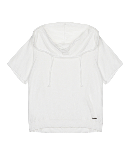 HOOD DRAPE STRING TOP_IVORY
