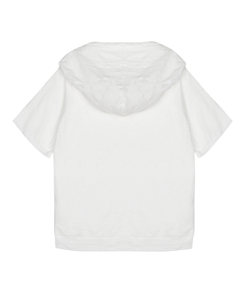 HOOD DRAPE STRING TOP_IVORY