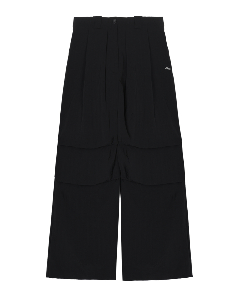 VOLUME TUCK WIDE PANTS_BLACK