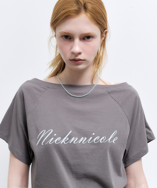 RAGLAN LETTERING TOP_CHARCOAL